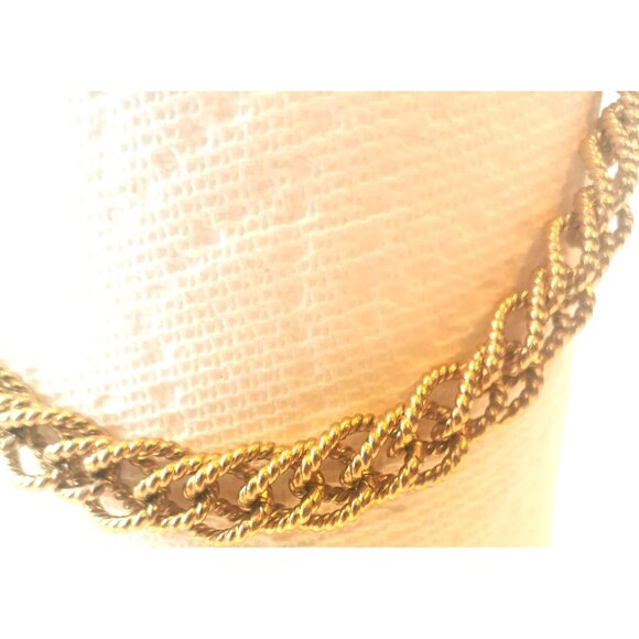 Alfred Sung Braided Gold Tone Necklace Vintage - Picture 5 of 9